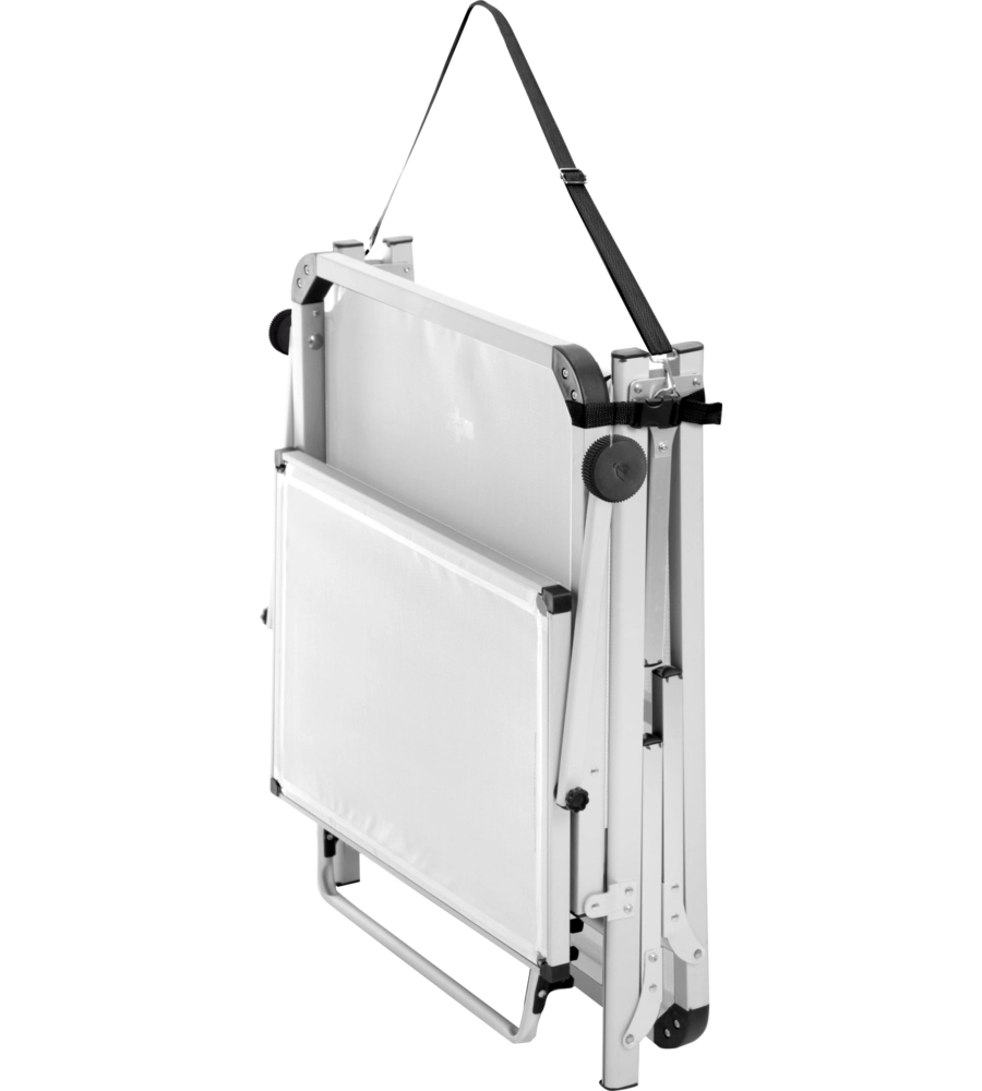 LETTINO PRENDISOLE RECLINABILE CON TETTUCCIO BRUNNER "MARBELLA" IN ALLUMINIO E SYNTEX PLUS BIANCO 192X67X30 CM