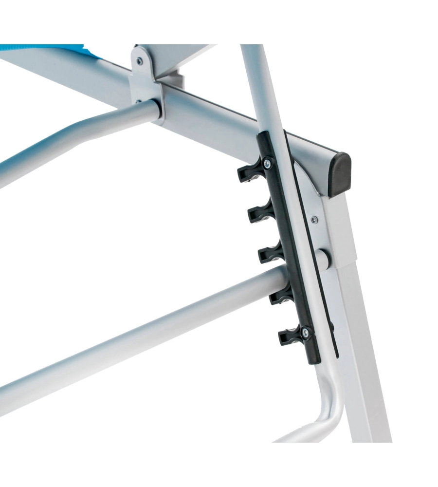 LETTINO PRENDISOLE RECLINABILE CON TETTUCCIO BRUNNER "MARBELLA" IN ALLUMINIO E SYNTEX PLUS AZZURRO 192X67X30 CM