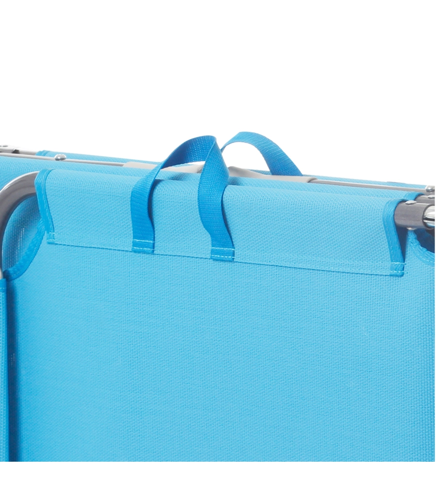 LETTINO DA SOLE BAHIALETTINO PRENDISOLE PIEGHEVOLE BRUNNER "BAHIA" IN ALLUMINIO E MATERIALE SINTETICO COLORE AZZURRO, 192X61,5X31,5 CM