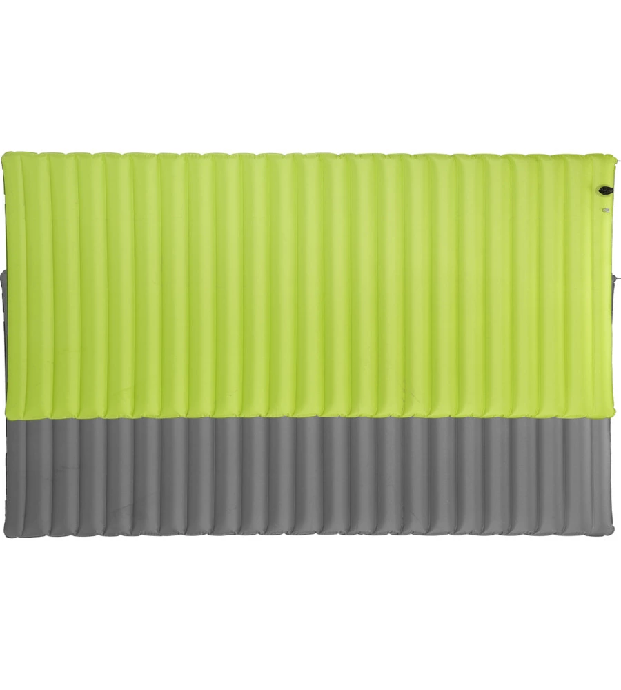 MATERASSO SINGOLO GONFIABILE CON POMPA INTEGRATA DA CAMPEGGIO BRUNNER "ALVEOBED SINGLE" GRIGIO E VERDE 220X75 CM