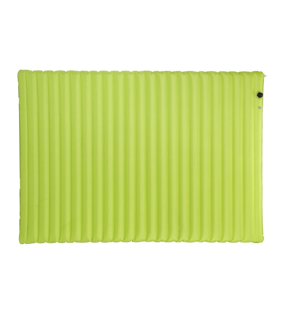 MATERASSO MATRIMONIALE GONFIABILE CON POMPA INTEGRATA DA CAMPEGGIO "ALVEOBED DOUBLE" GRIGIO E VERDE 220X75 CM