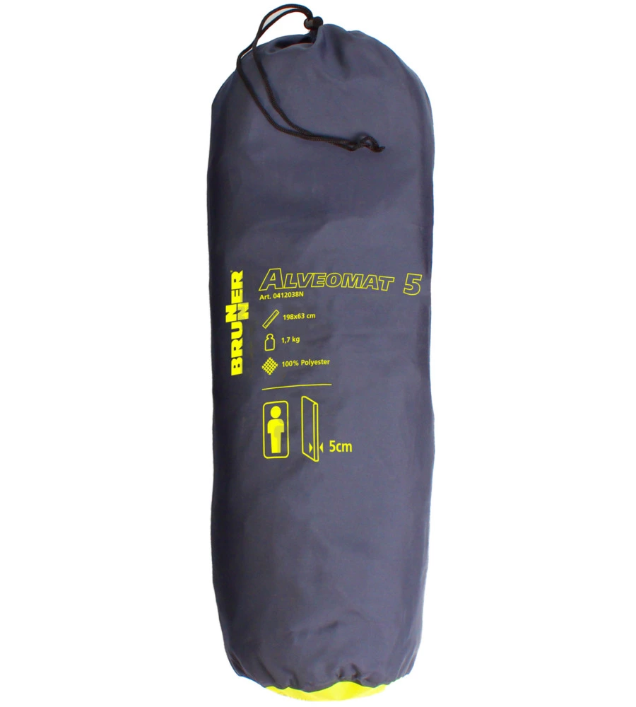 TERMOMATERASSO SINGOLO AUTOGONFIANTE DA CAMPEGGIO BRUNNER "ALVEOMATS 5" BLU 198X63X5 CM