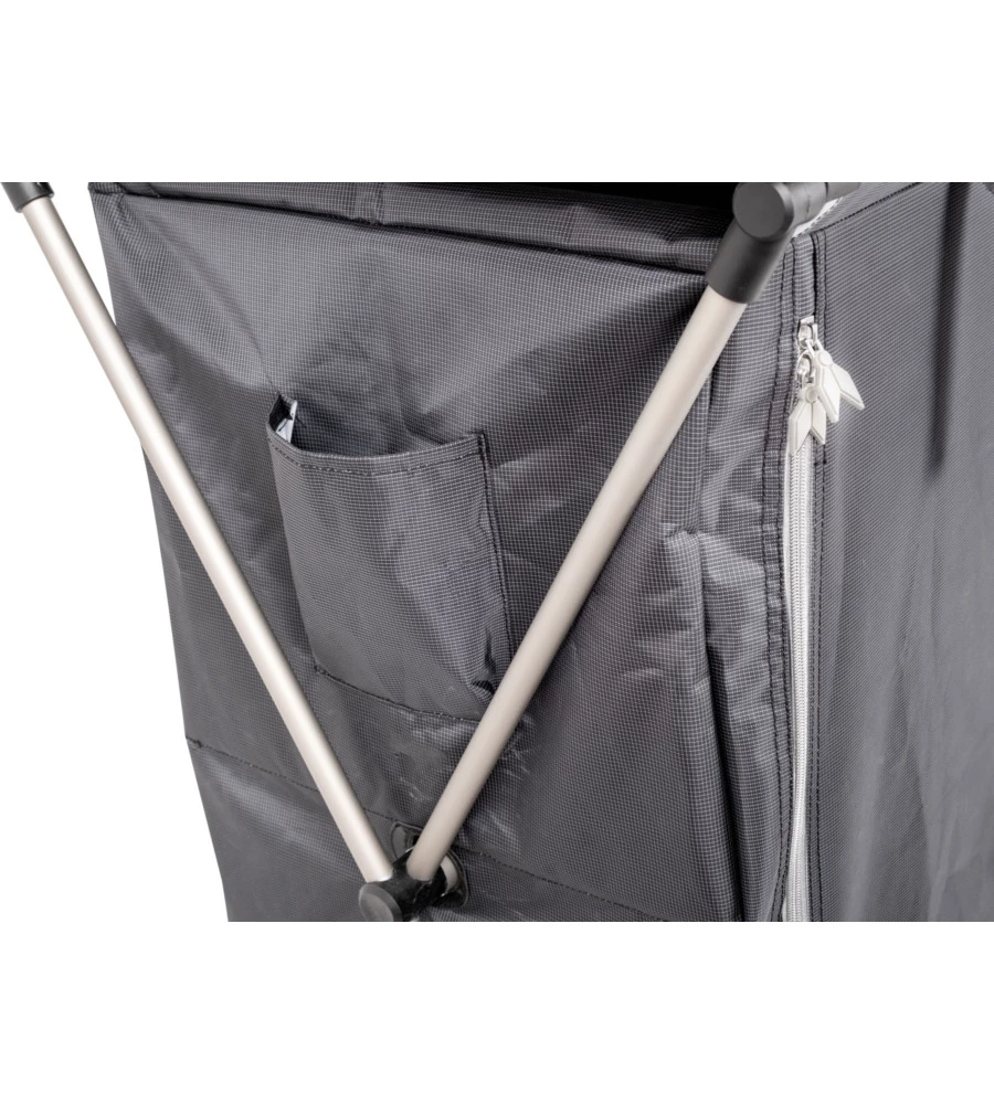 CUCINA DA CAMPEGGIO PIEGHEVOLE BRUNNER "RAZOR ULTRALIGHT CT" IN ALLUMINIO E POLIESTERE NERO 2 SCOMPARTI 80X46X82 CM