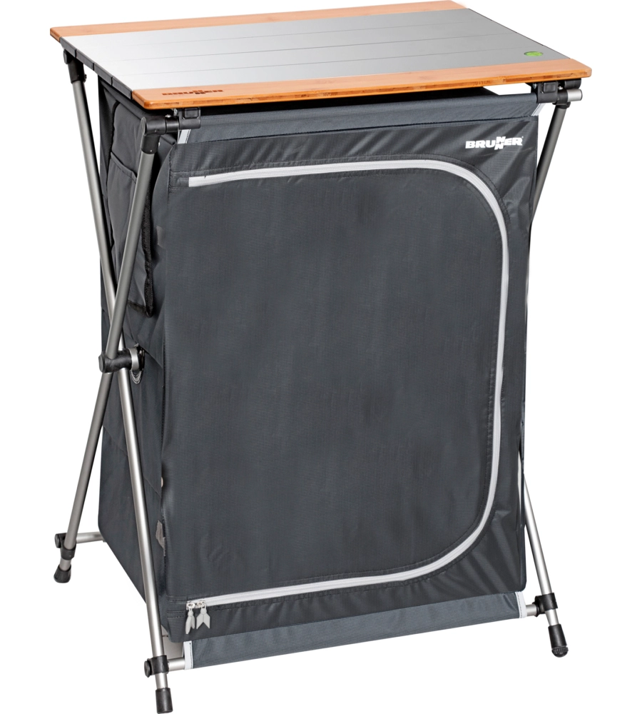 ARMADIO DA CAMPEGGIO PIEGHEVOLE BRUNNER "RAZOR ULTRALIGHT LS" IN ALLUMINIO E POLIESTERE NERO 4 RIPIANI 60X46X82 CM