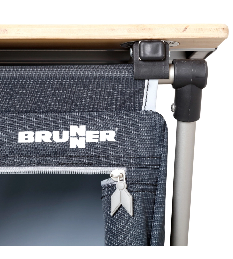 ARMADIO DA CAMPEGGIO PIEGHEVOLE BRUNNER "RAZOR ULTRALIGHT LS" IN ALLUMINIO E POLIESTERE NERO 4 RIPIANI 60X46X82 CM