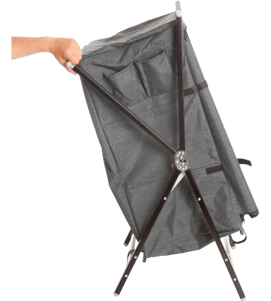 ARMADIO DA CAMPEGGIO PIEGHEVOLE BRUNNER "MERCURY CROSS LS SQ" IN ALLUMINIO E POLIESTERE GRIGIO 3 RIPIANI 60X49X100 CM