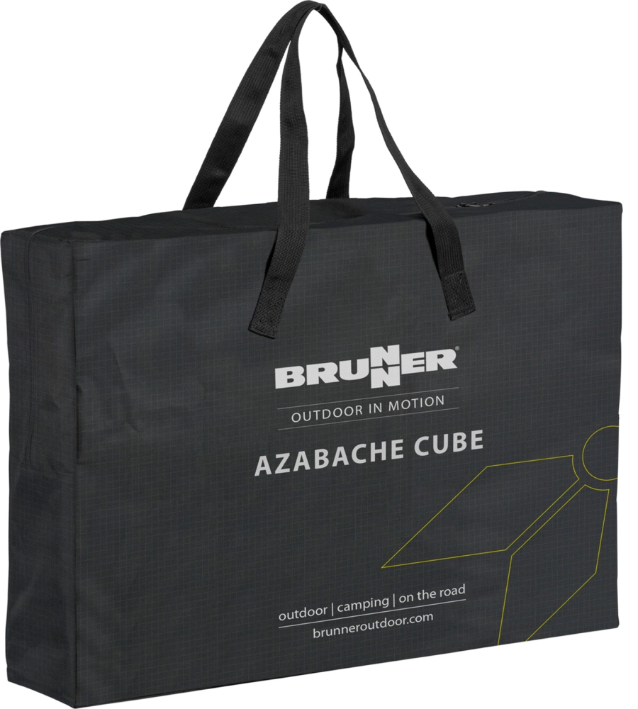 CUCINA DA CAMPEGGIO PIEGHEVOLE BRUNNER "AZABACHE CUBE" IN ALLUMINIO E POLIESETERE GRIGIO 1 SCOMPARTO 65X45X58/81 CM