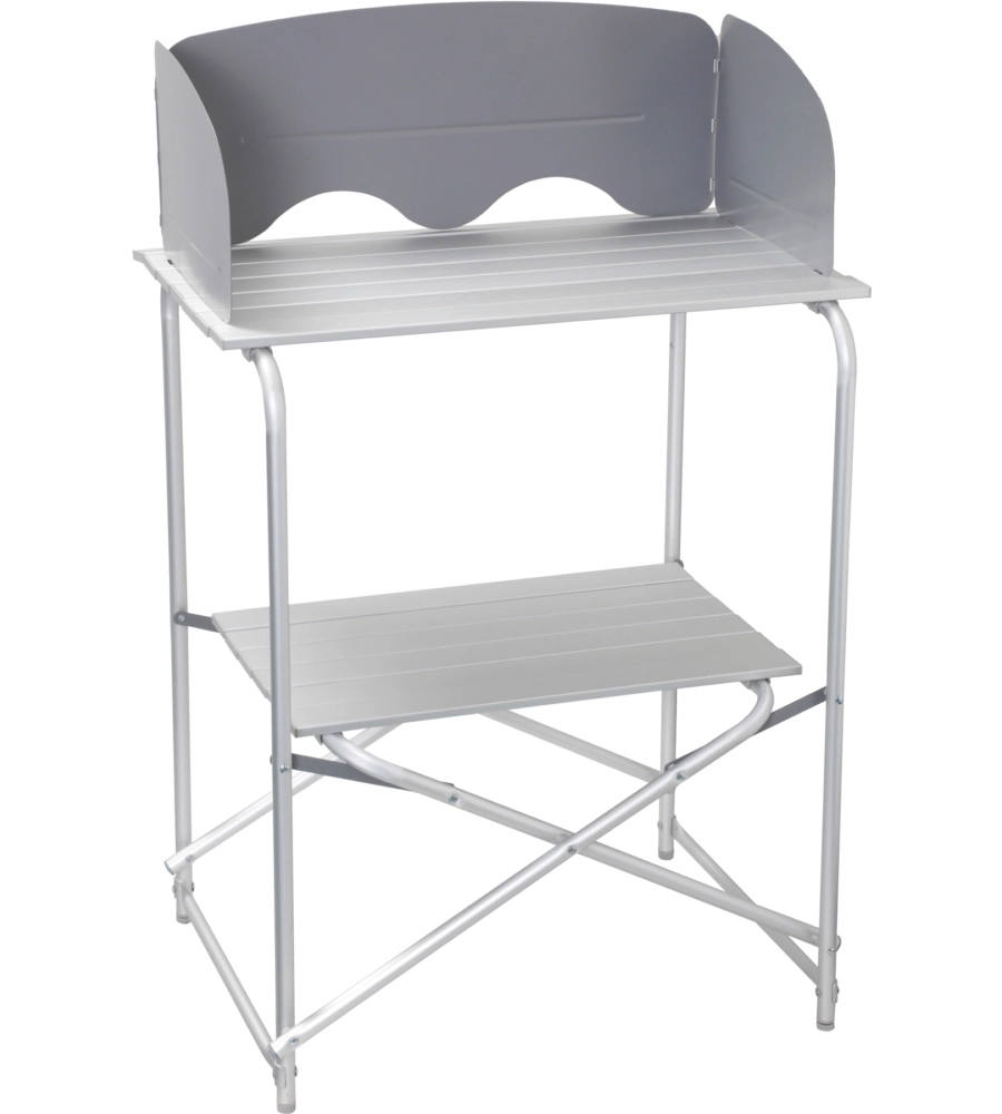 CUCINA DA CAMPEGGIO PIEGHEVOLE BRUNNER "SNACK BASIC" IN ALLUMINIO E POLIESTERE NERO 1 SCOMPARTO 62X46X90/109 CM