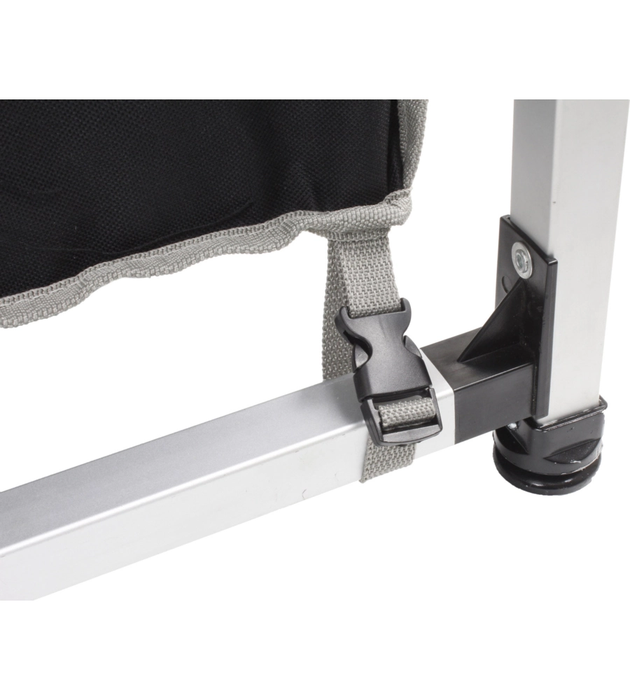 CUCINA DA CAMPEGGIO PIEGHEVOLE BRUNNER "SNACK SQUARE" IN ALLUMINIO E POLIESTERE NERO 2 SCOMPARTI 120X52X90/109 CM