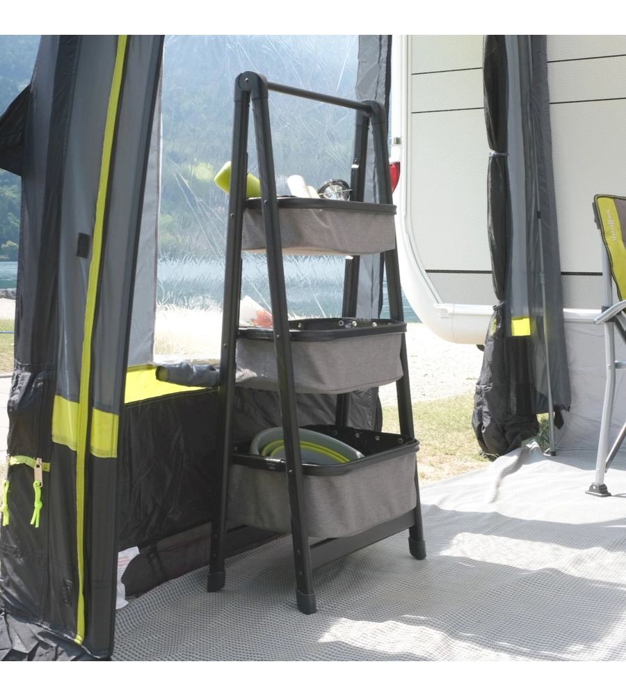 RIPONITUTTO DA CAMPEGGIO PIEGHEVOLE BRUNNER "LATIGA" IN ALLUMINIO E POLIESTERE GRIGIO E NERO 49X33X109 CM