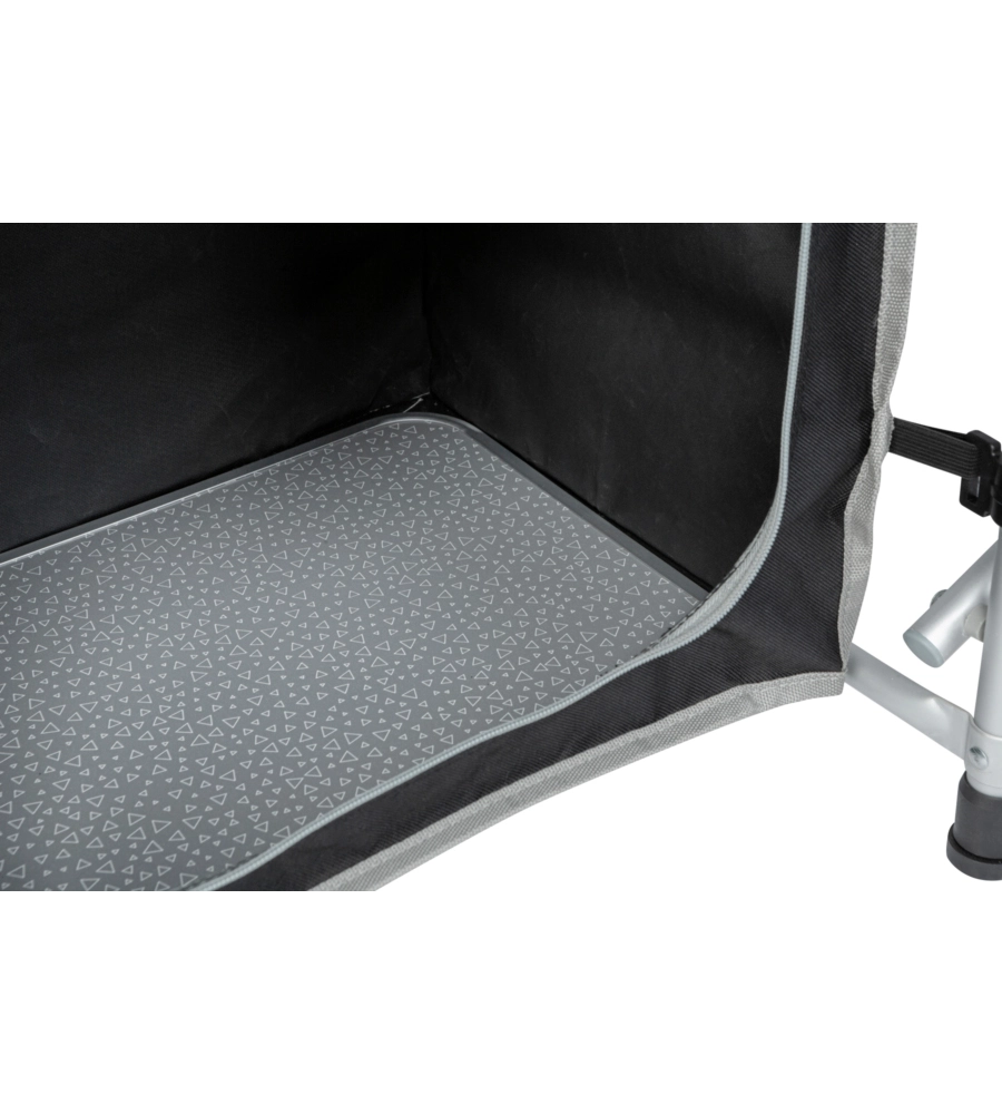 CUCINA DA CAMPEGGIO PIEGHEVOLE BRUNNER "SNACK EASY BLACK" IN ALLUMINIO E POLIESTERE NERO 1 SCOMPARTO 141X50X80,5 CM
