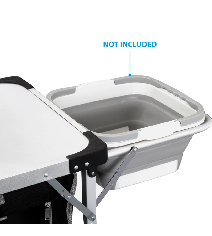 CUCINA DA CAMPEGGIO PIEGHEVOLE BRUNNER "CHUCK BOX NG" IN ALLUMINIO E POLIESTERE NERO 1 SCOMPARTO 90X50X82 CM