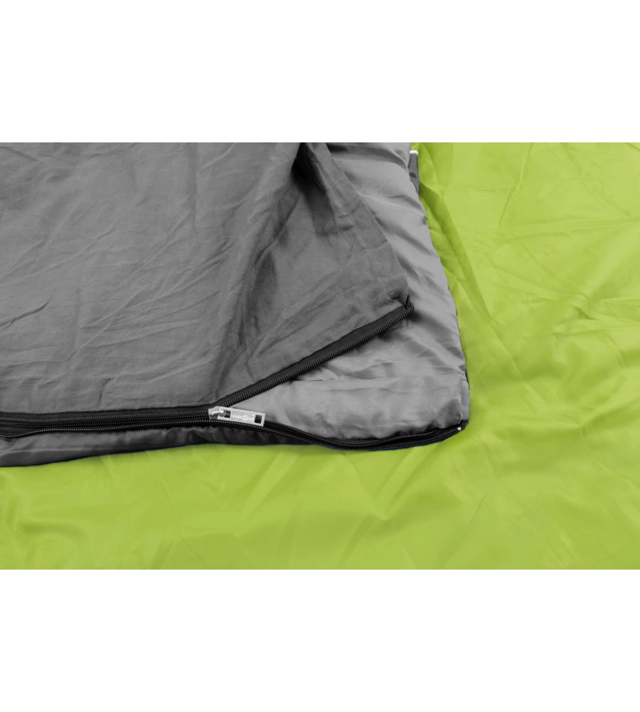 SACCO A PELO ULTRALIGHT CON CAPPUCCIO BRUNNER "LAGUNA LITE" IN POLIESTERE E COTONE VERDE 210X75 CM