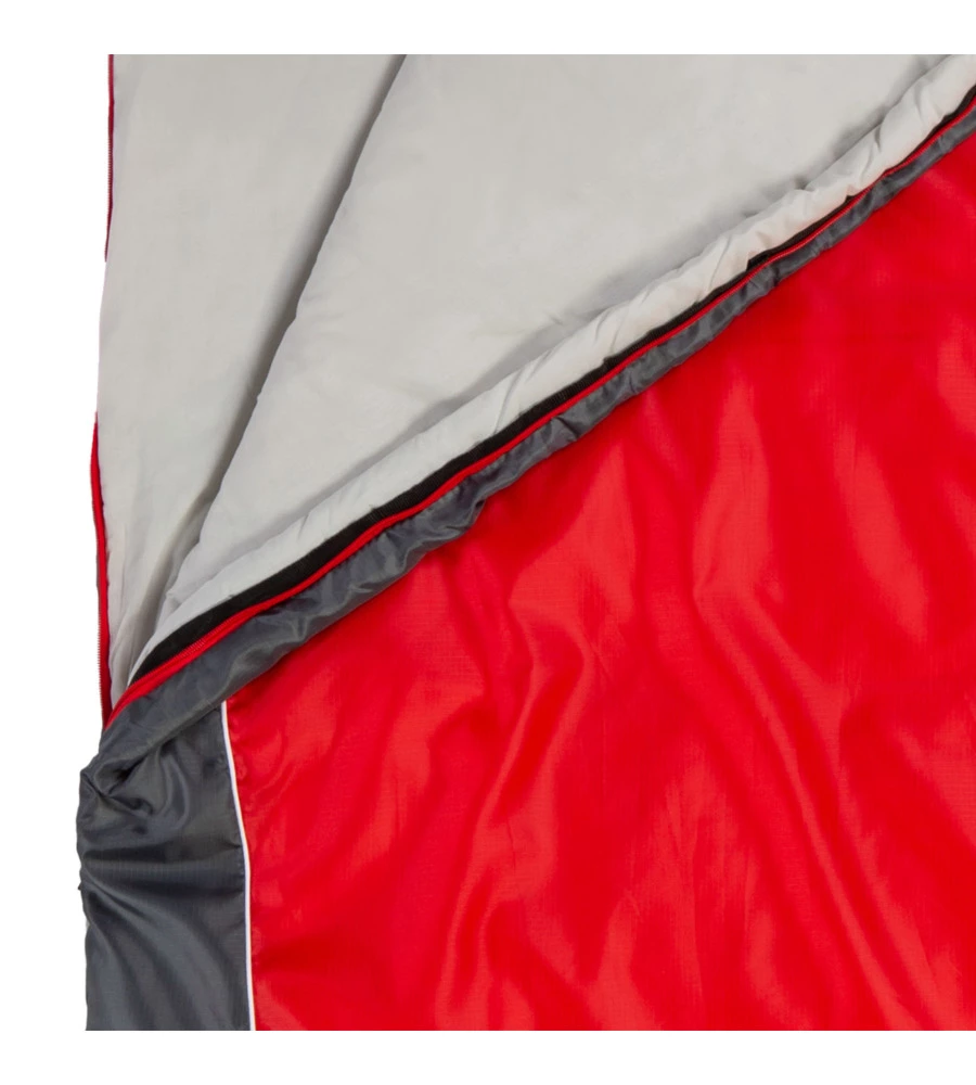 SACCO A PELO BRUNNER "PELIKAN XL" IN POLIESTERE GRIGIO E ROSSO CERNIERA A SINISTRA 200X90 CM
