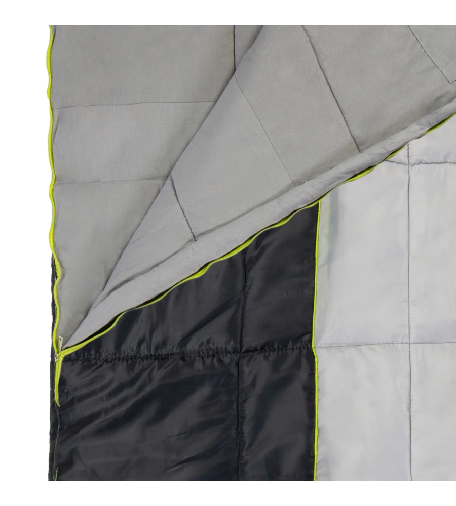 SACCO A PELO ULTRALIGHT CON CAPPUCCIO BRUNNER "ARGOS" IN FEATHERSOFT NERO E GRIGIO 235X90 CM