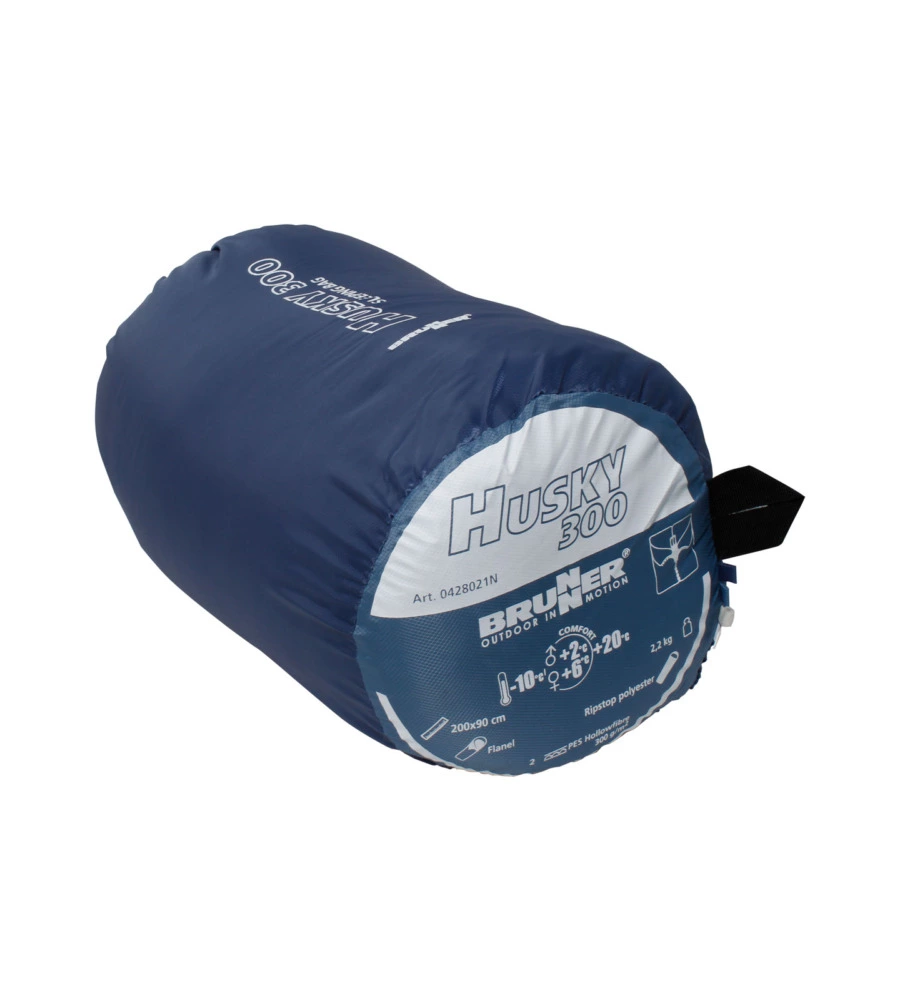 SACCO A PELO BRUNNER "HUSKY 300" IN FLANELLA BLU