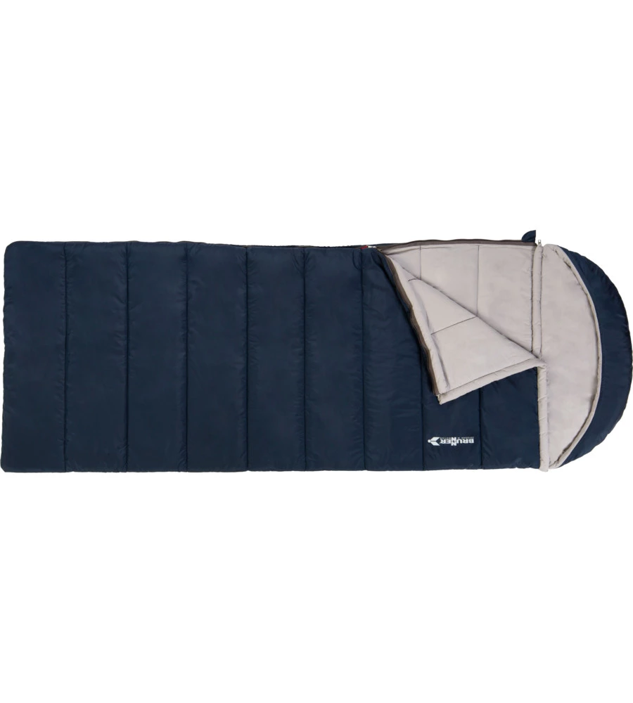 SACCO A PELO CON CAPPUCCIO BRUNNER "DELPHIN 90" IN POLIESTERE E COTONE BLU 230X85 CM