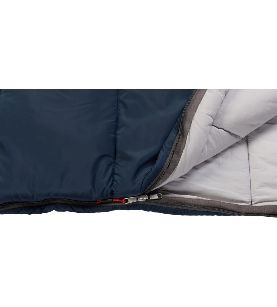 SACCO A PELO CON CAPPUCCIO BRUNNER "DELPHIN 150" IN POLIESTERE E COTONE BLU 230X90 CM