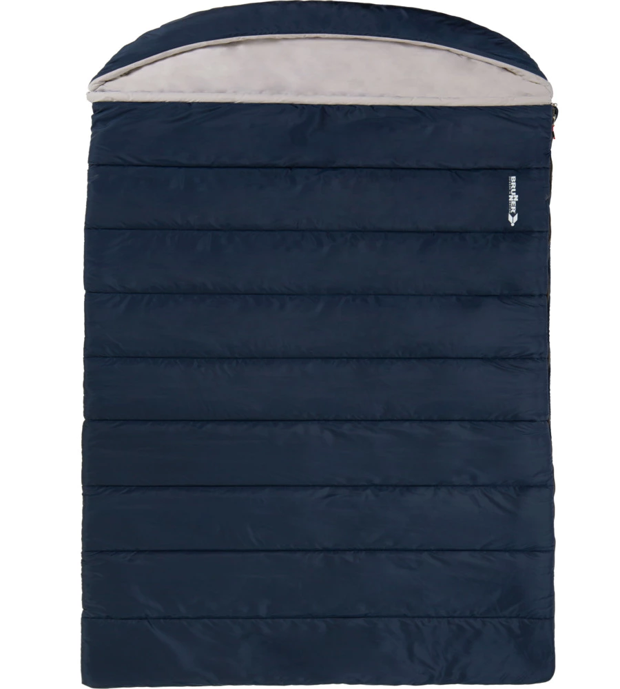 SACCO A PELO DOPPIO CON CAPPUCCIO BRUNNER "DELPHIN DOUBLE" IN POLIESTERE E COTONE BLU 230X160 CM