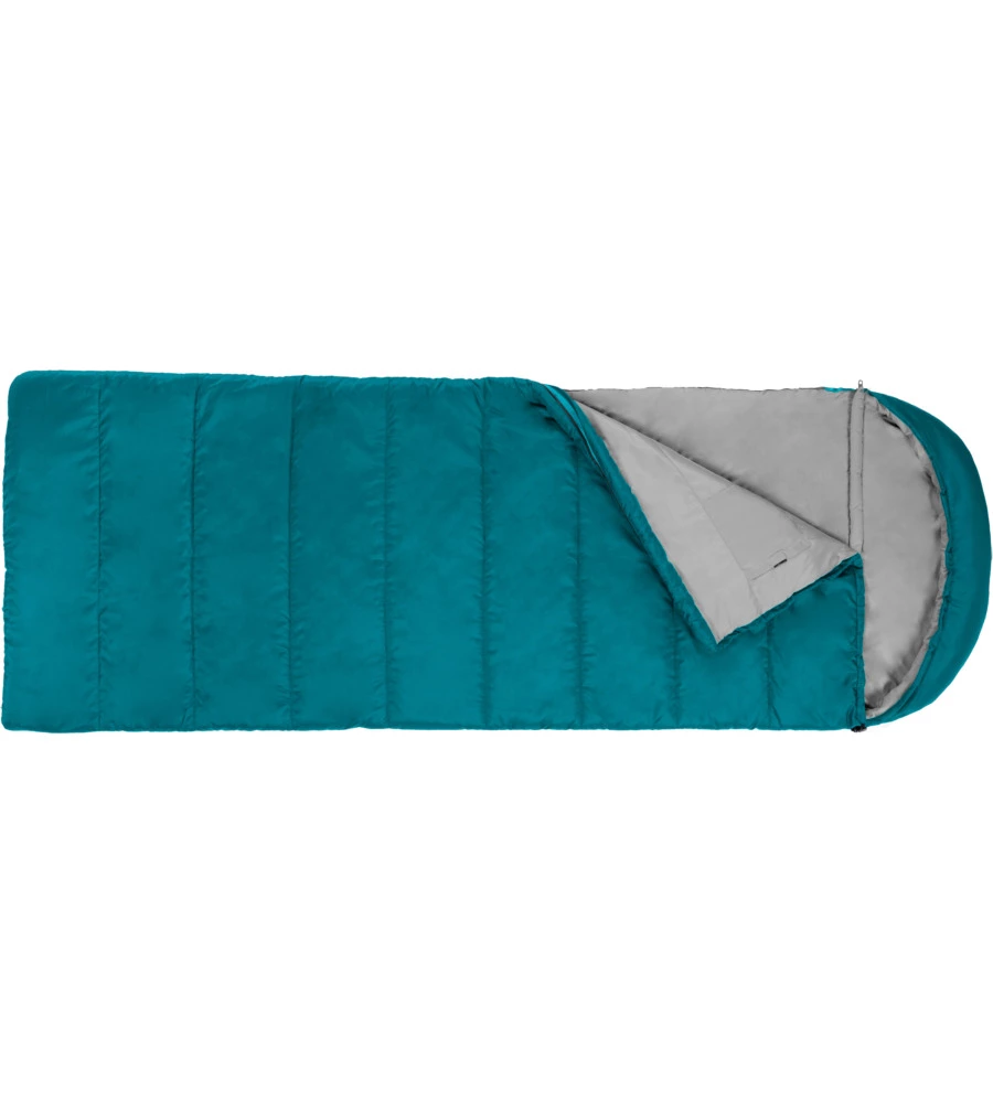 SACCO A PELO CON CAPPUCCIO COMPATTO BRUNNER "VANDORA 35" IN POLIESTERE E COTONE AZZURRO 220X80 CM