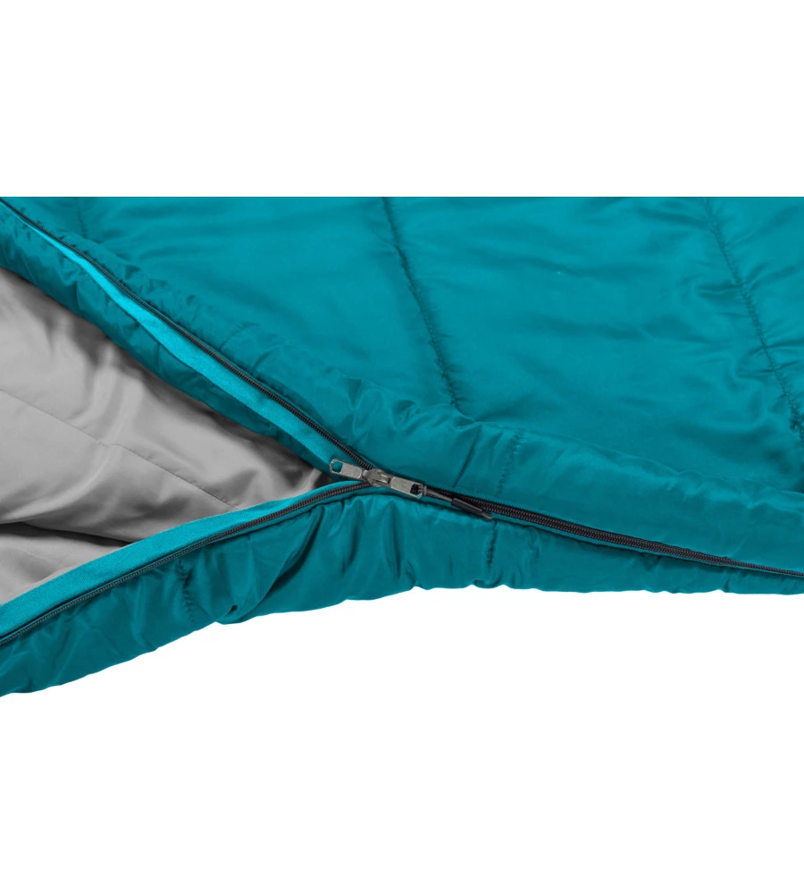 SACCO A PELO CON CAPPUCCIO COMPATTO BRUNNER "VANDORA 35" IN POLIESTERE E COTONE AZZURRO 220X80 CM