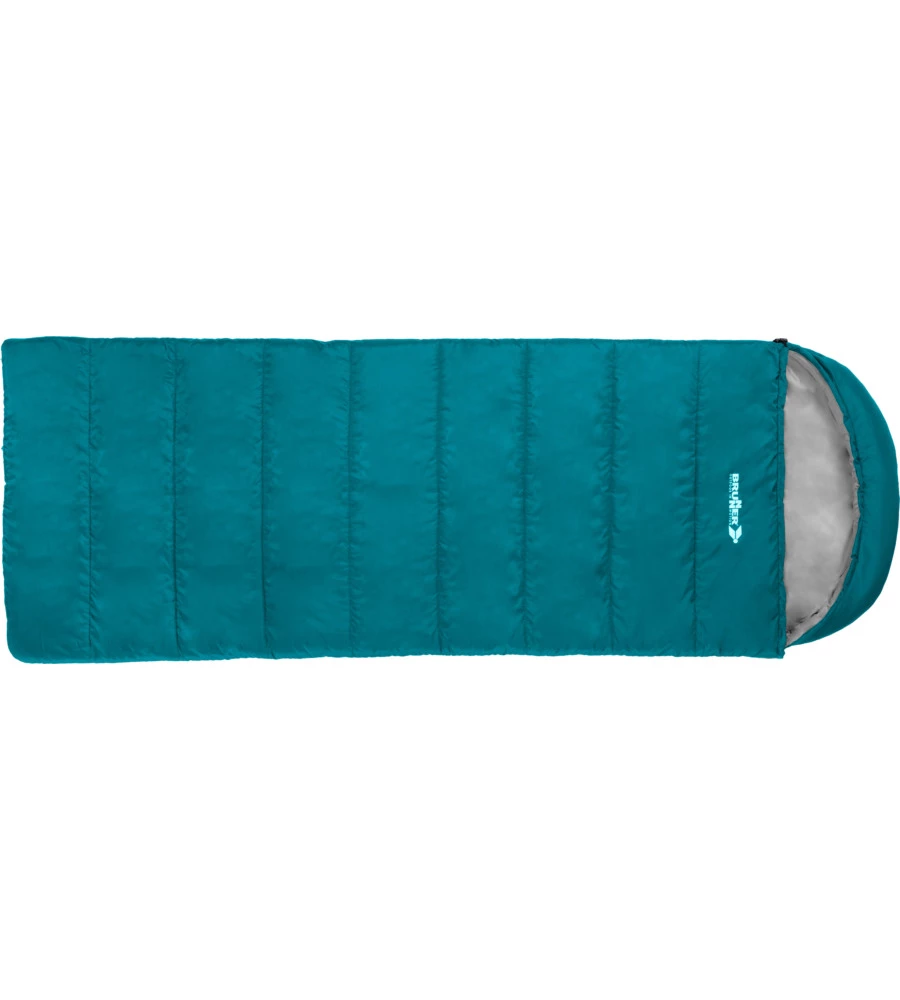 SACCO A PELO CON CAPPUCCIO COMPATTO BRUNNER "VANDORA 70" IN POLIESTERE E COTONE AZZURRO 220X80 CM
