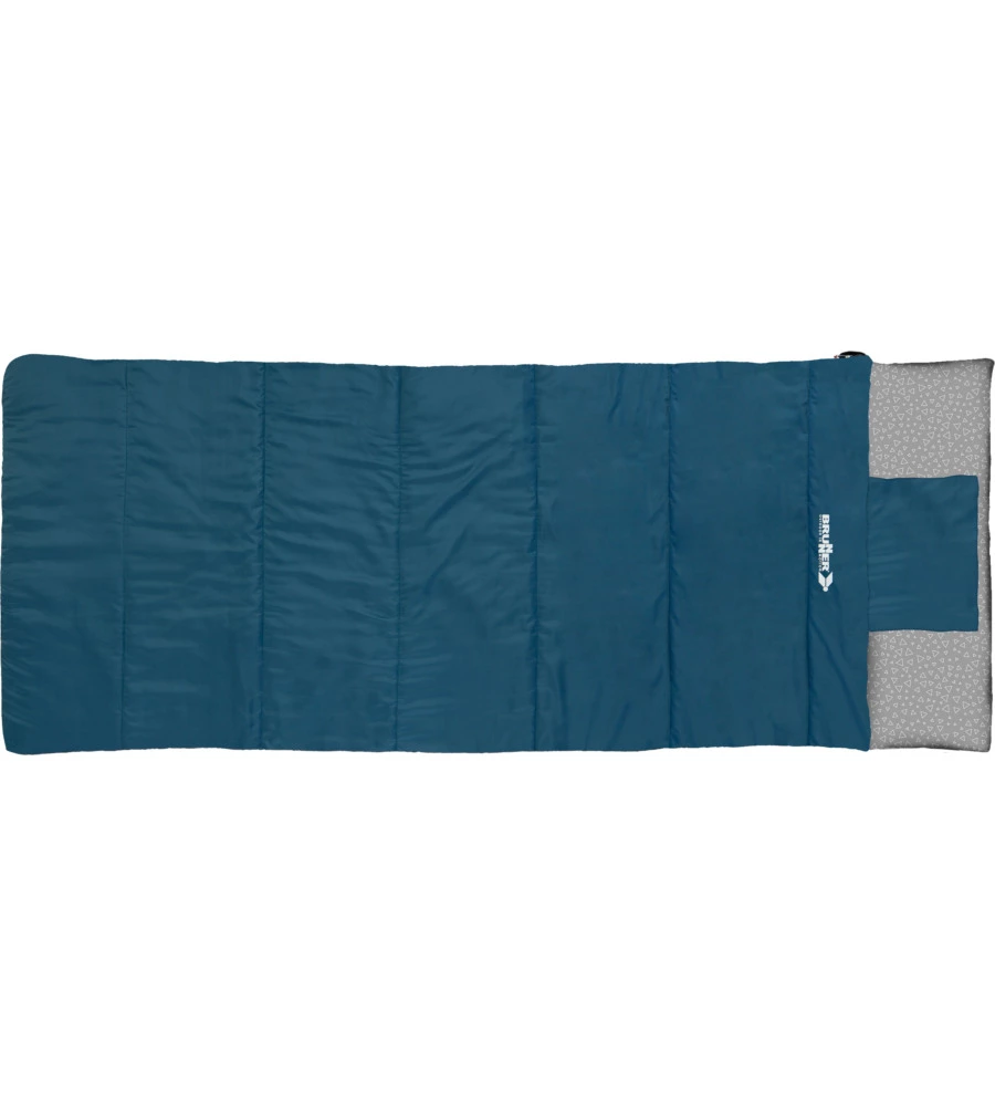 SACCO A PELO LIGHT CON CAPPUCCIO BRUNNER "STARFLYER" IN NYLON E COTONE BLU 220X85 CM