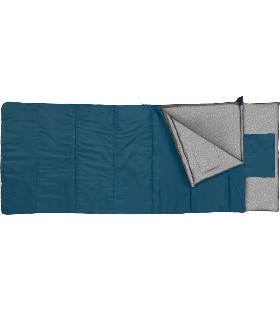 SACCO A PELO LIGHT CON CAPPUCCIO BRUNNER "STARFLYER XL" IN NYLON E COTONE BLU 235X105 CM