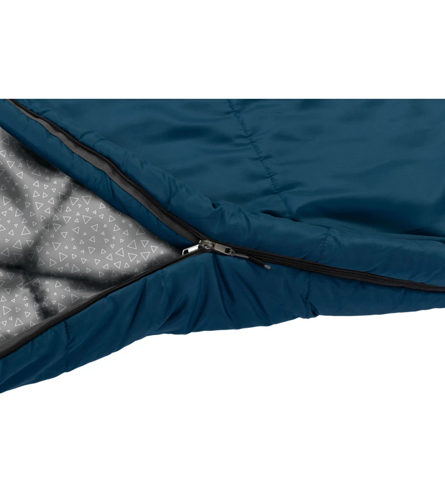 SACCO A PELO LIGHT CON CAPPUCCIO BRUNNER "STARFLYER XL" IN NYLON E COTONE BLU 235X105 CM