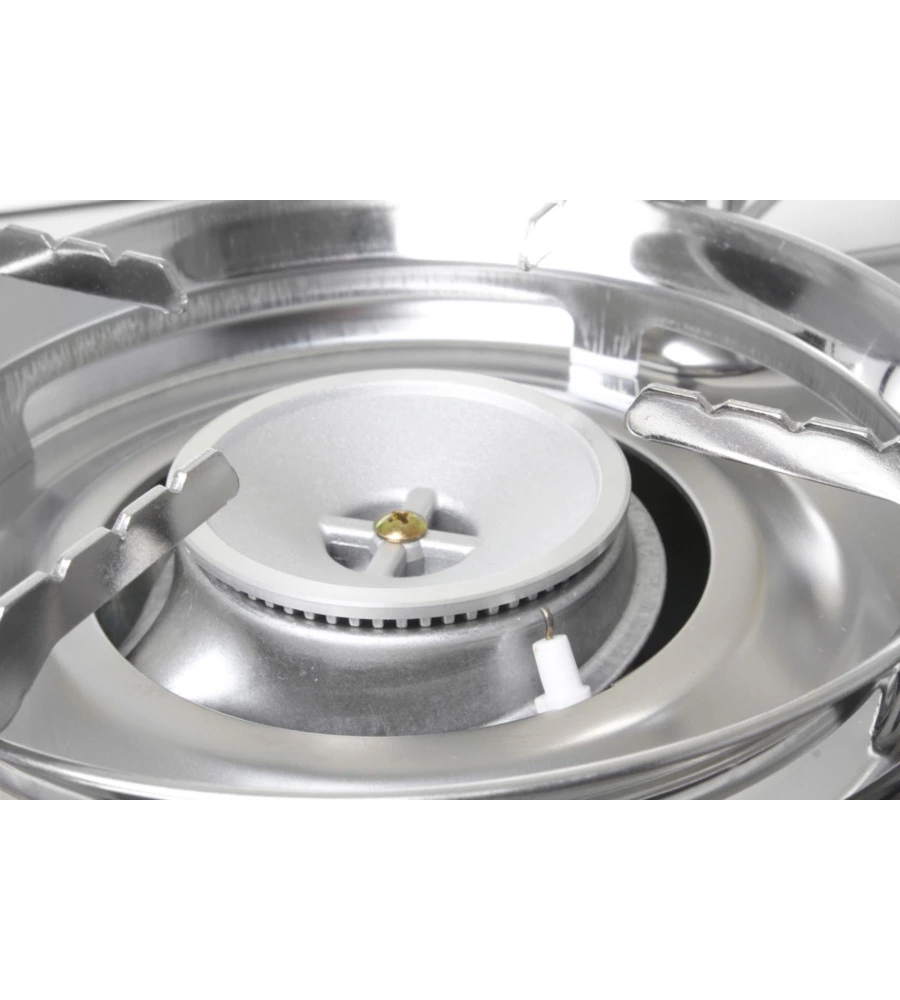 FORNELLO DA CAMPEGGIO A GAS BRUNNER "DEVIL DOUBLE GRILL" IN ALLUMINIO 2 FUOCHI E PIASTRA GRILL 67,9X28,6X12,5 CM