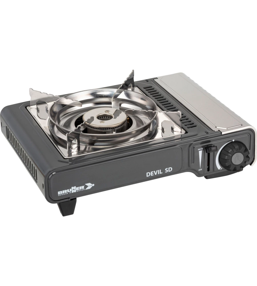 FORNELLO DA CAMPEGGIO A GAS BRUNNER "DEVIL SD NG" IN ACCIAIO INOX 1 FUOCO 37,2X28,6X12,5 CM