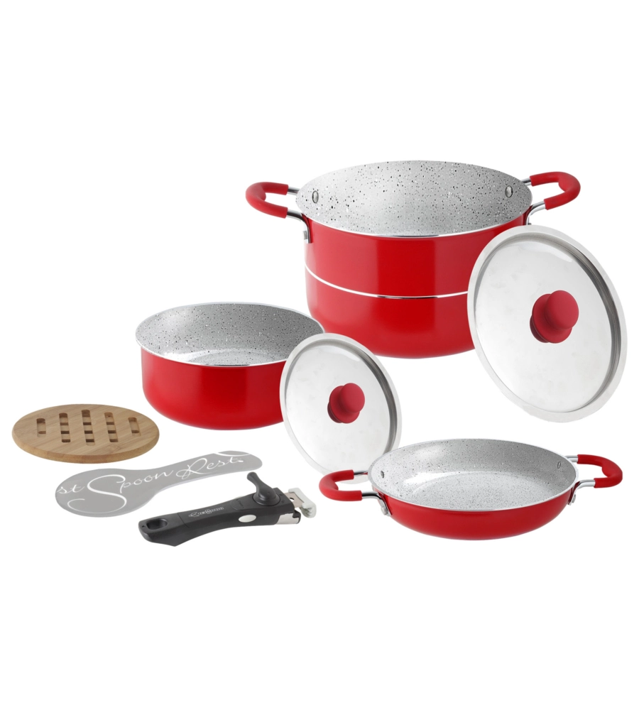 SET PENTOLE DA CAMPEGGIO BRUNNER "COSMIC 8+2" IN ALLUMINIO ANTIADERENTE