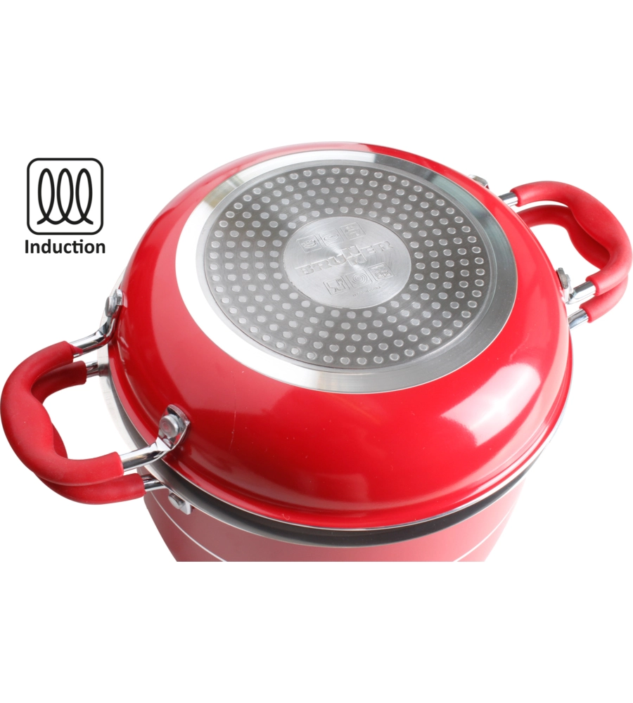 SET PENTOLE DA CAMPEGGIO BRUNNER "COSMIC 8+2" IN ALLUMINIO ANTIADERENTE