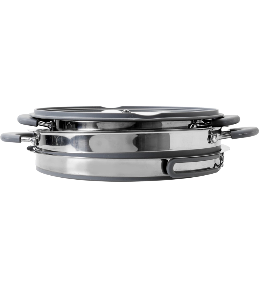 SET PENTOLE DA CAMPEGGIO COLLASSABILI BRUNNER "VOLCANO PASTA AL VOLO" IN PLASTICA E ACCIAIO INOX