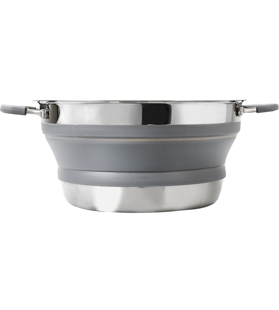 SET PENTOLE DA CAMPEGGIO COLLASSABILI BRUNNER "VOLCANO PASTA AL VOLO" IN PLASTICA E ACCIAIO INOX