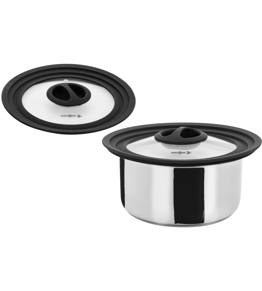 SET PENTOLE DA CAMPEGGIO BRUNNER "ACADEMY NG 5+1 Ø 20" IN ACCIAIO INOX ANTIADERENTE