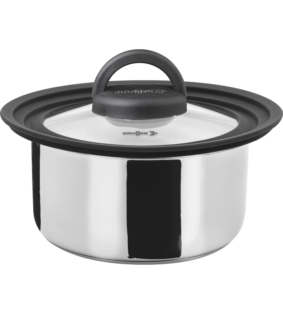 SET PENTOLE DA CAMPEGGIO BRUNNER "ACADEMY NG 7+1 Ø 20" IN ACCIAIO INOX ANTIADERENTE
