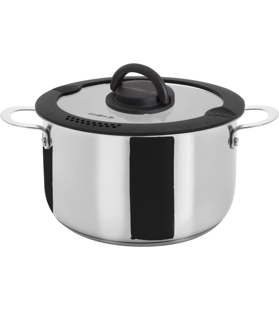 SET PENTOLE DA CAMPEGGIO BRUNNER "ACADEMY NG 7+1 Ø 20" IN ACCIAIO INOX ANTIADERENTE