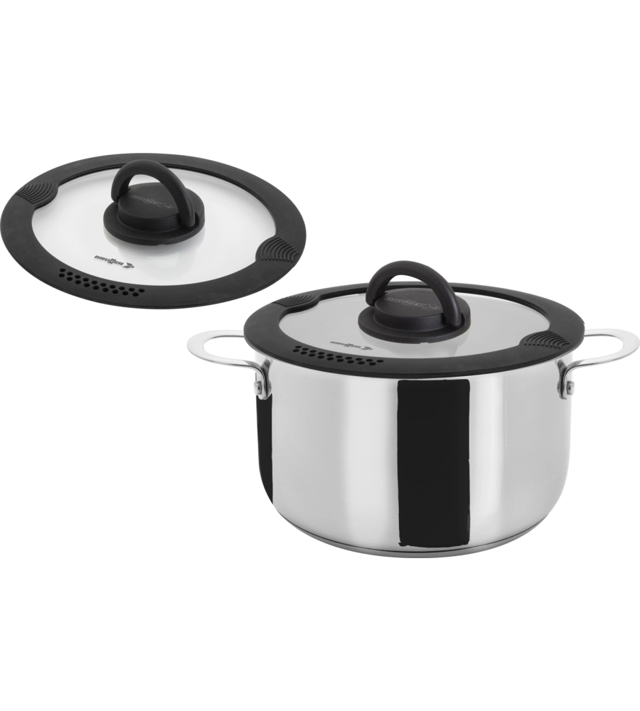SET PENTOLE DA CAMPEGGIO BRUNNER "ACADEMY NG 7+1 Ø 20" IN ACCIAIO INOX ANTIADERENTE