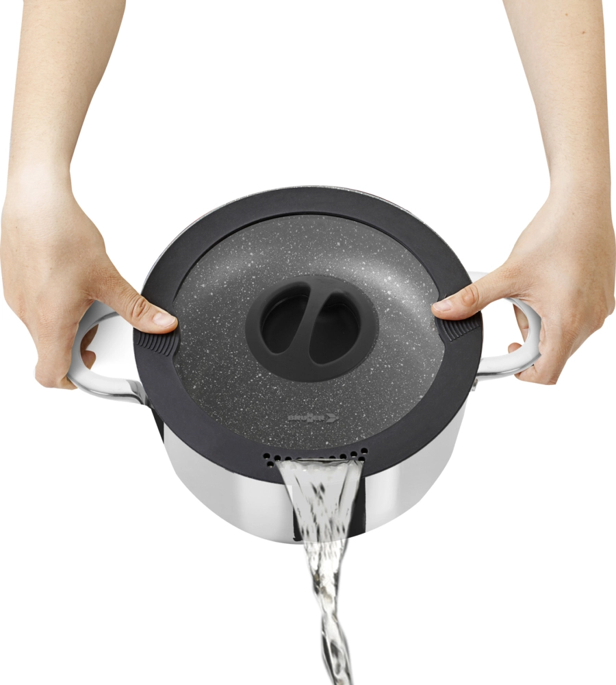 SET PENTOLE DA CAMPEGGIO BRUNNER "ACADEMY HIGH NG 7+1 Ø 22" IN ACCIAIO INOX ANTIADERENTE