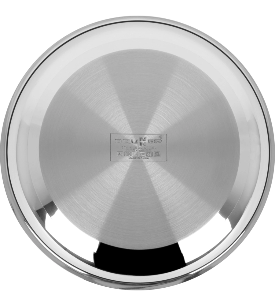 SET PENTOLE DA CAMPEGGIO BRUNNER "ACADEMY HIGH NG 7+1 Ø 22" IN ACCIAIO INOX ANTIADERENTE