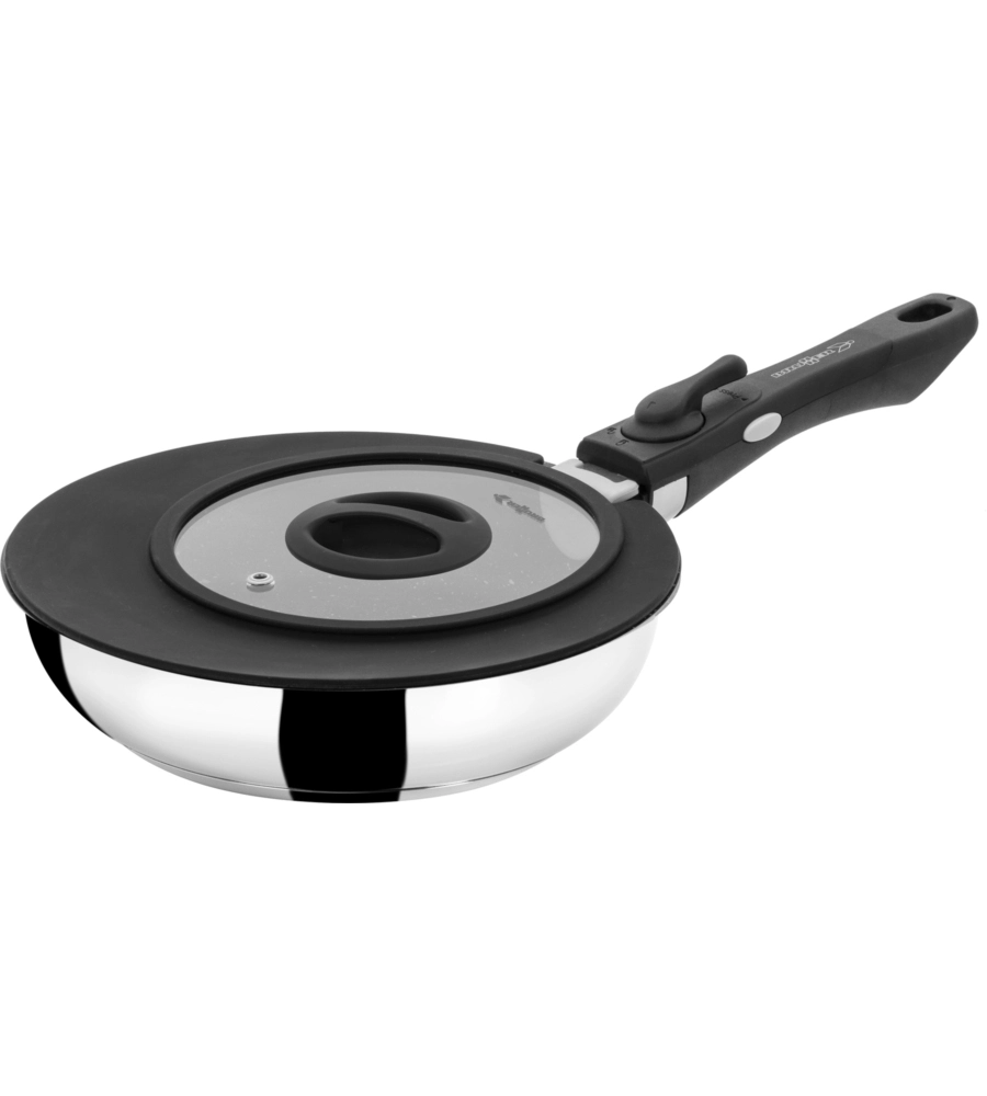 PADELLA DA CAMPEGGIO BRUNNER "ACADEMY PAN Ø 22" CON COPERCHIO E MANICO STACCABILE