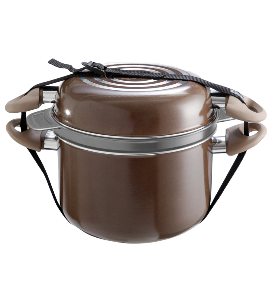 SET PENTOLE DA CAMPEGGIO BRUNNER "CHOCOLATE 9+1 Ø 22" IN ALLUMINIO ANTIADERENTE
