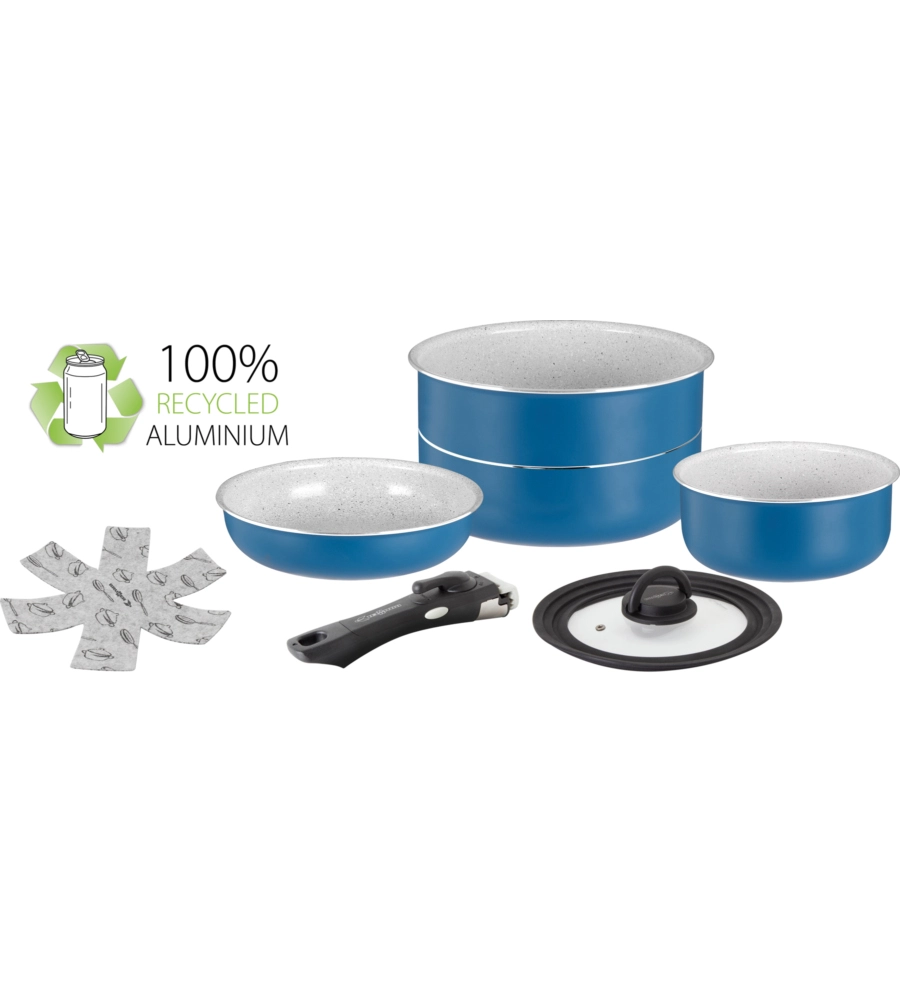 SET PENTOLE DA CAMPEGGIO BRUNNER "CAREZZA SPACEMASTER Ø 22" IN ALLUMINIO