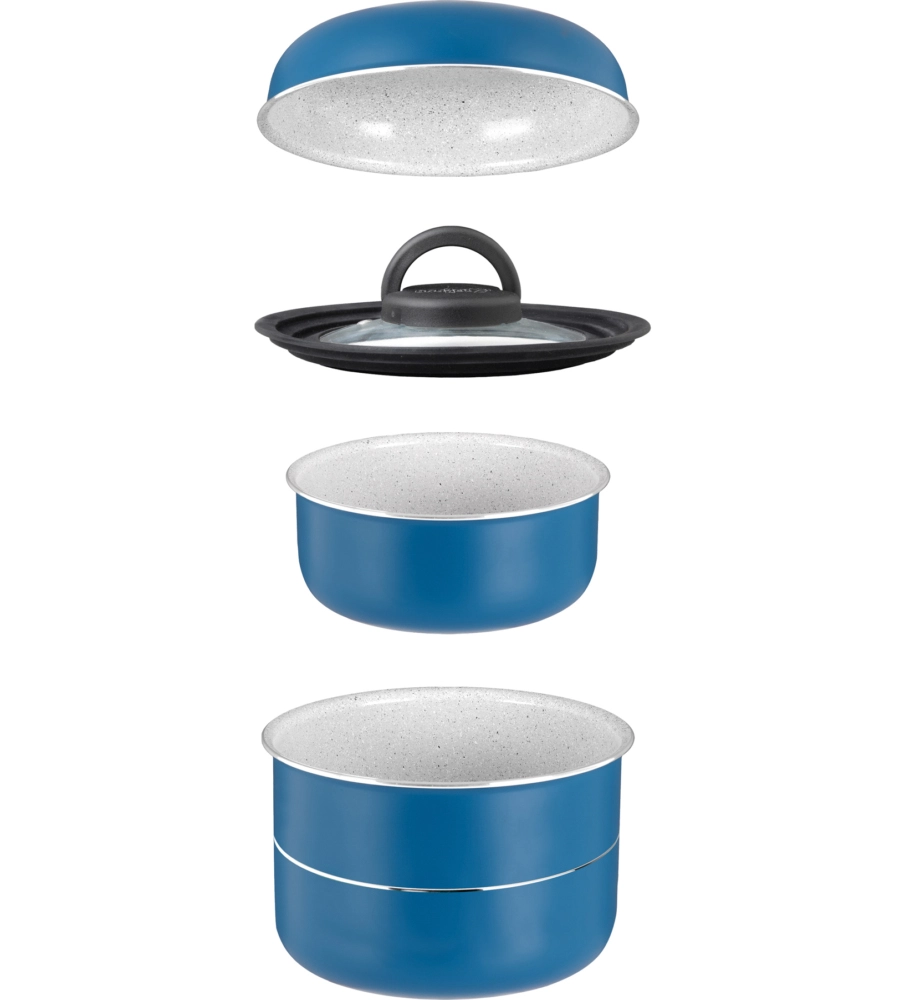 SET PENTOLE DA CAMPEGGIO BRUNNER "CAREZZA SPACEMASTER Ø 22" IN ALLUMINIO