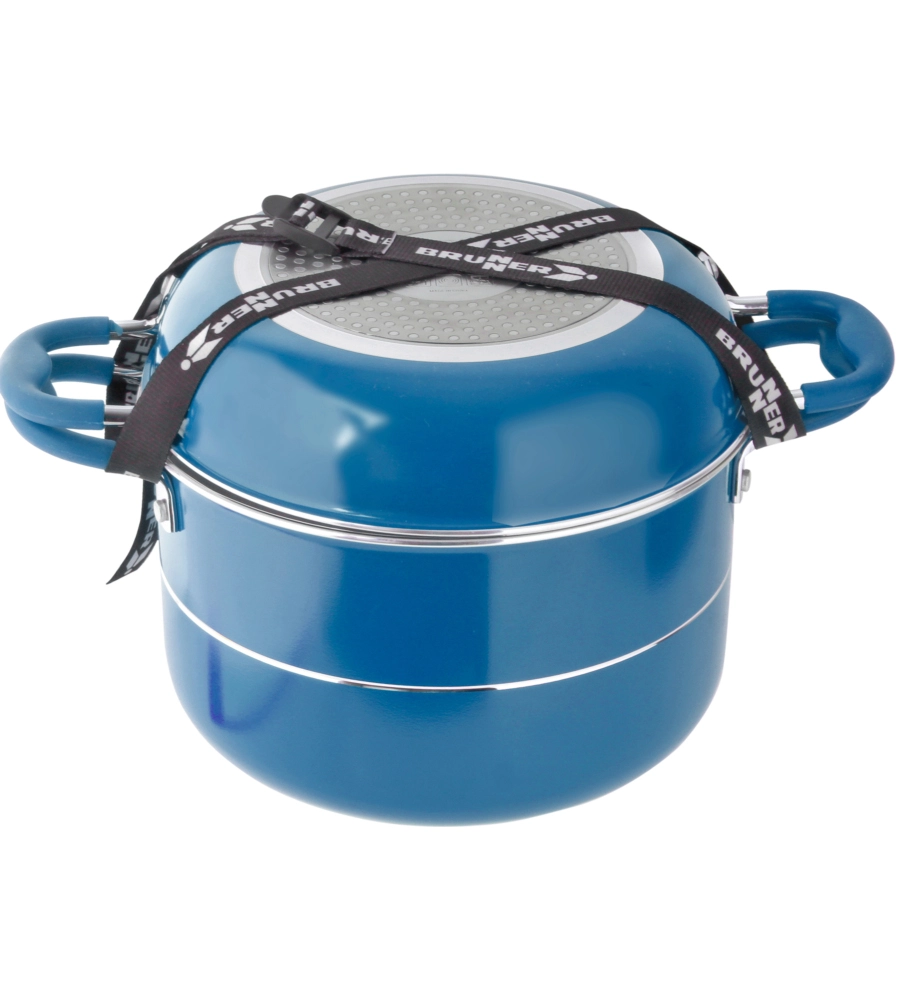 SET PENTOLE DA CAMPEGGIO BRUNNER "CAREZZA 7+1 Ø 22" IN ALLUMINIO