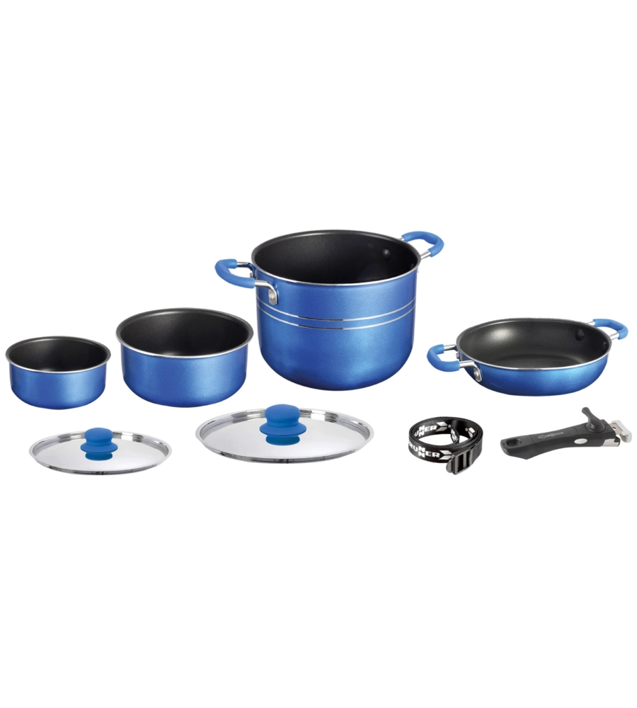 SET PENTOLE DA CAMPEGGIO BRUNNER "SKIPPER 7+1 Ø 18" IN ALLUMINIO ANTIADERENTE