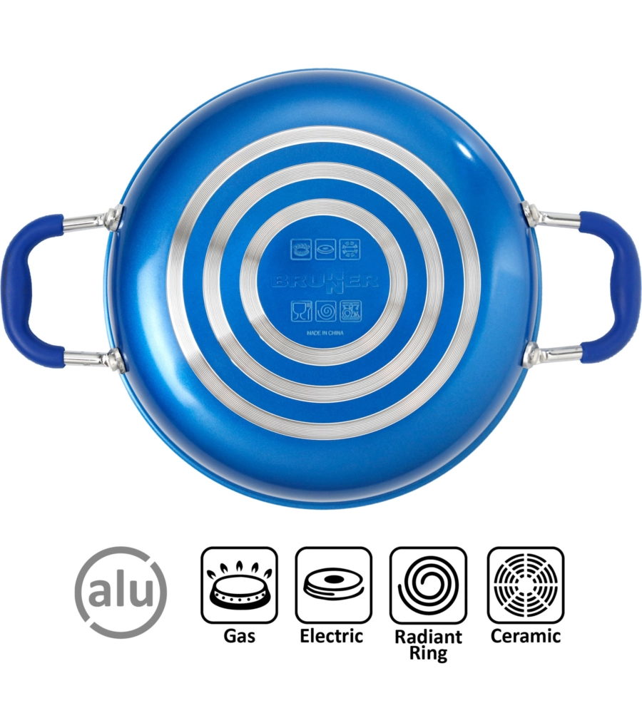 SET PENTOLE DA CAMPEGGIO BRUNNER "SKIPPER 4+1 Ø 22" IN ALLUMINIO ANTIADERENTE