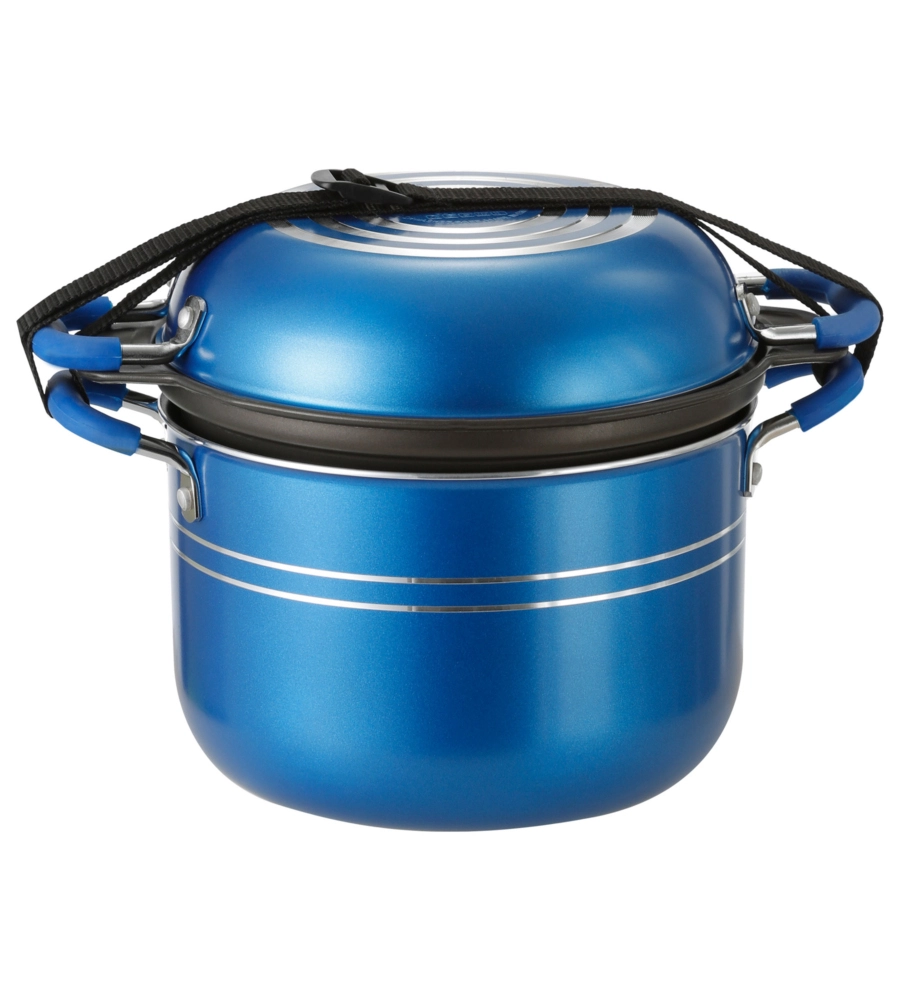 SET PENTOLE DA CAMPEGGIO BRUNNER "SKIPPER 4+1 Ø 22" IN ALLUMINIO ANTIADERENTE