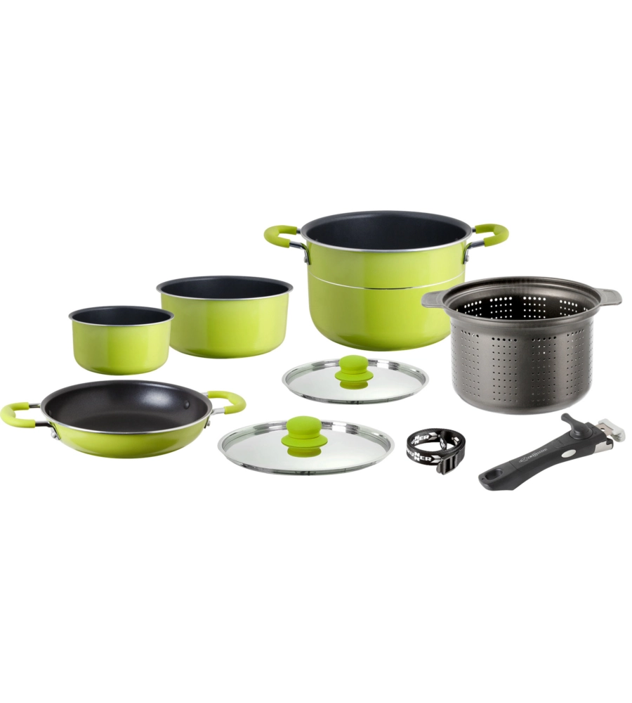 SET PENTOLE DA CAMPEGGIO BRUNNER "JUNIPER NG 8+1 Ø 22" IN ALLUMINIO ANTIADERENTE